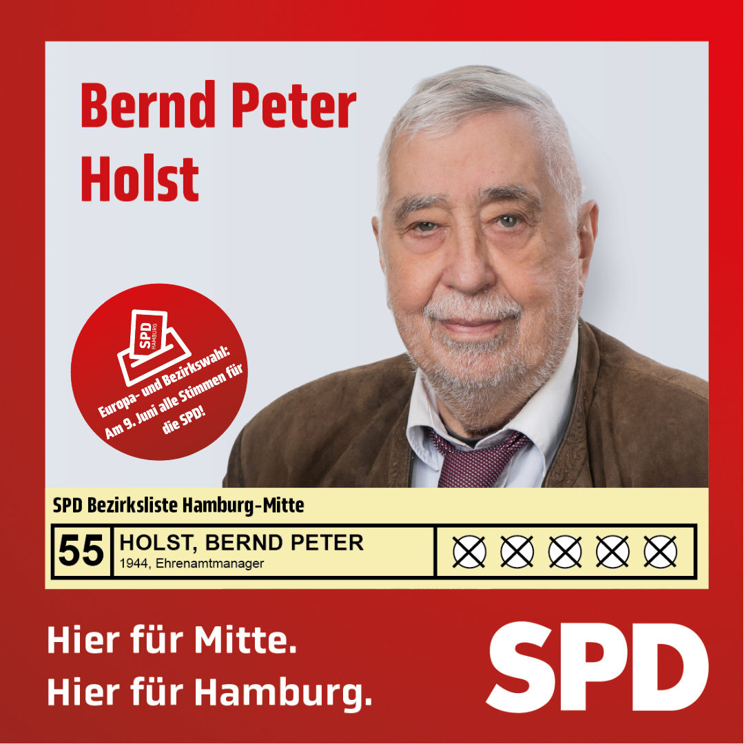 Bernd Peter Holst Listenplatz 55 Bezirksliste Hamburg Mitte 2024